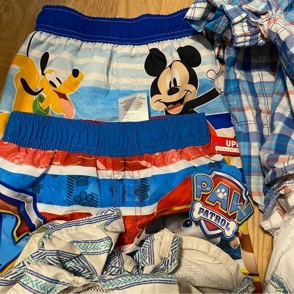 24 mos 2T Clothing Bundle Swim Trunk Oshkosh Shortalls Overalls Button Down